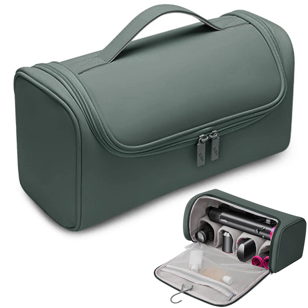 Verde Cor Mala De Viagem Para Dyson Airwrap Com Compartimentos