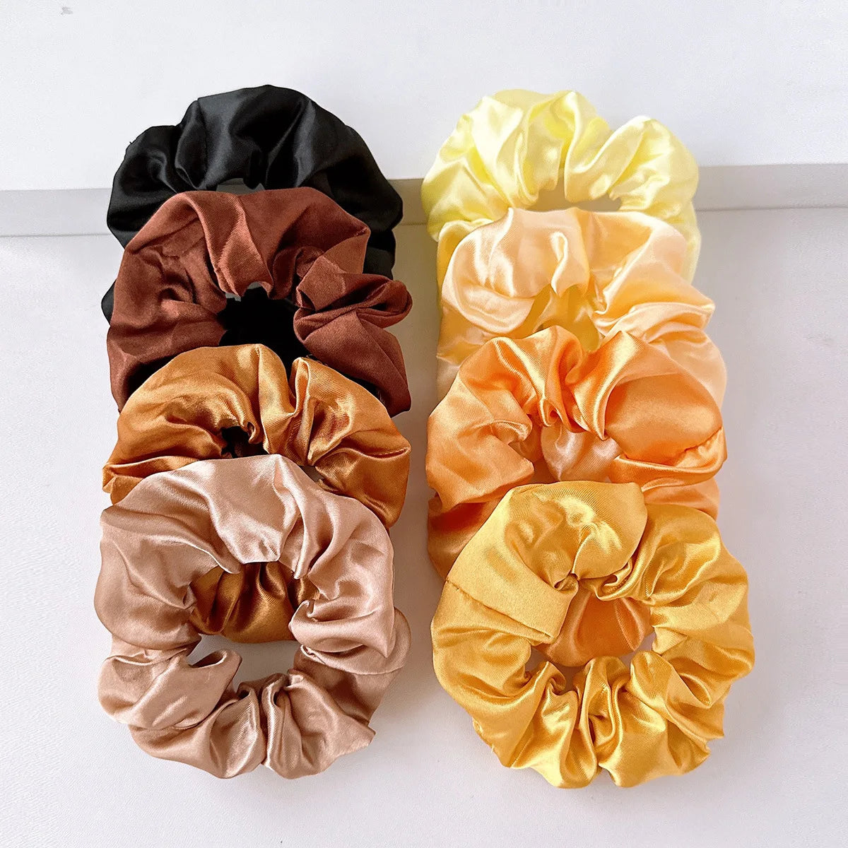 conjunto 4 Cor Conjunto de Scrunchies de Seda Coloridos para Cabelo