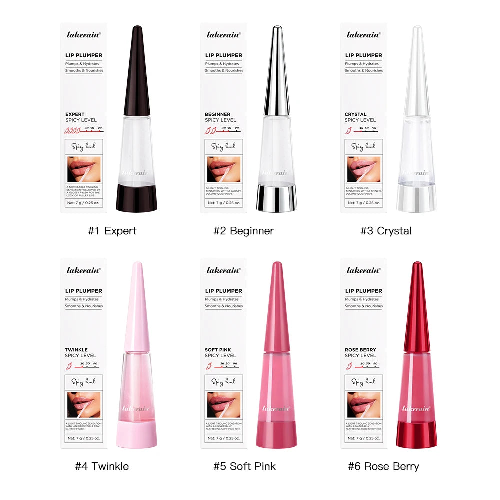 Conjunto 4 Cor Gloss Labial Lip Plumper Hidratante com Efeito Volume