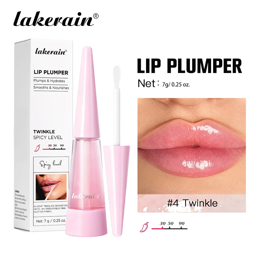 Brilho Cor Gloss Labial Lip Plumper Hidratante com Efeito Volume