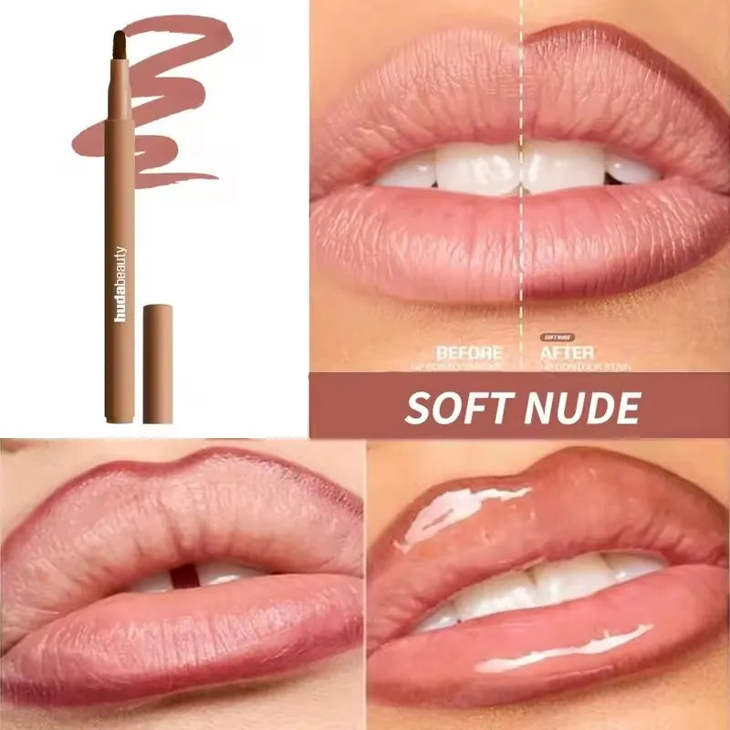 Nude Suave Cor Lápis Delineador Labial Matte à Prova D’Água