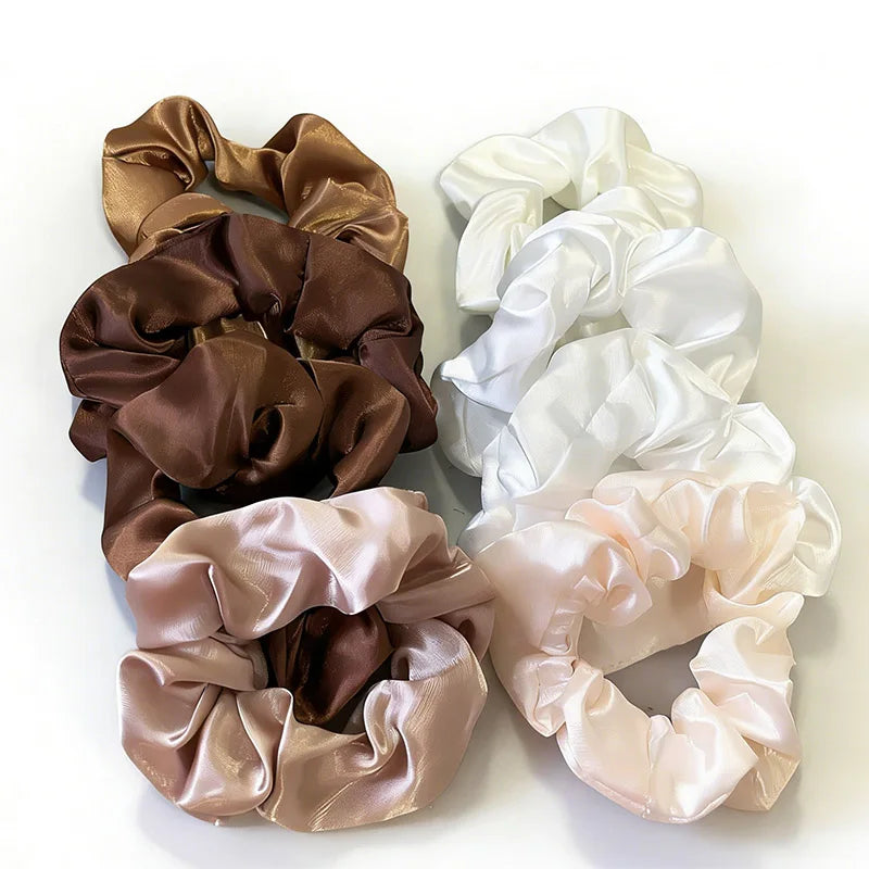 conjunto 9 Cor Conjunto de Scrunchies de Seda Coloridos para Cabelo