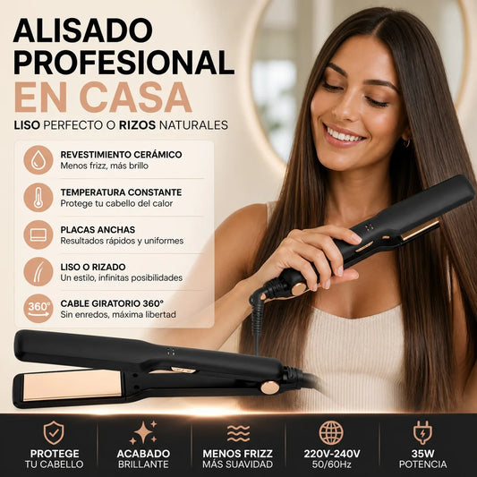 Prancha de Cabelo Cerâmica Rose Gold 2 em 1 Profissional