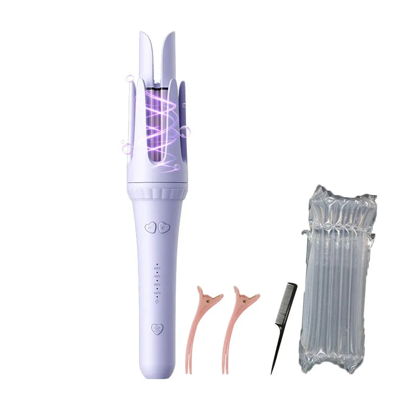 roxo sem caixa Cor Ferro de Ondular Automático 32 mm Íon Negativo