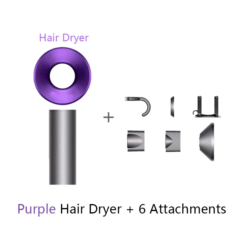 Roxo 6 acessórios Cor Secador de Cabelo Íon 5 em 1 com Difusor Profissional