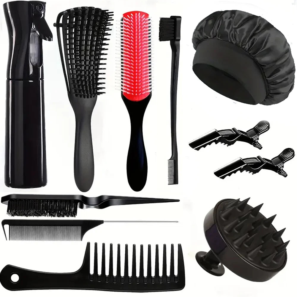 Conjunto 11 Peças Escovas e Pentes de Cabelo Profissional