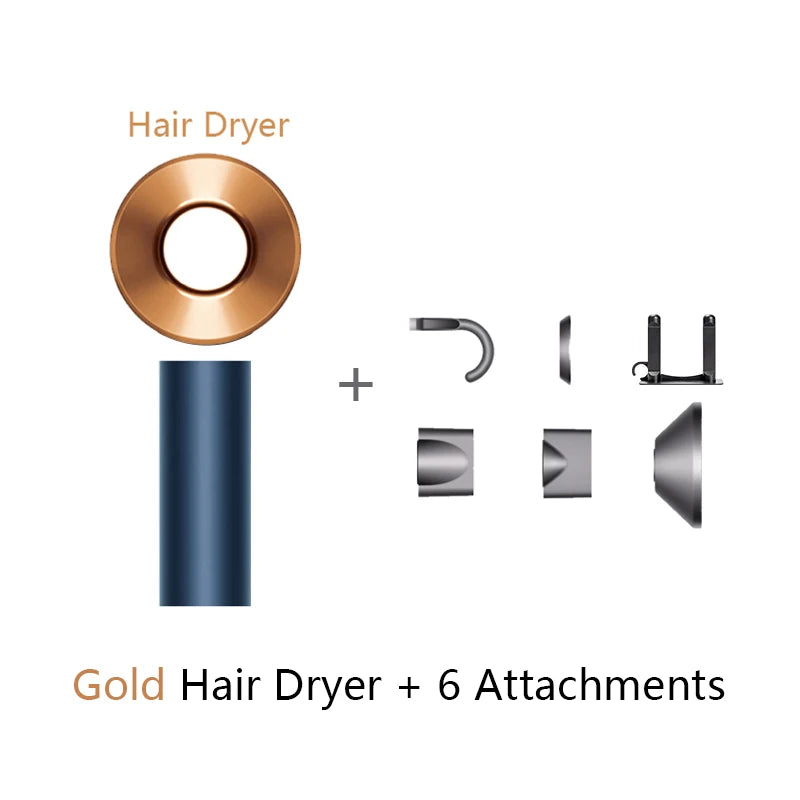 Dourado 6 acessórios Cor Secador de Cabelo Íon 5 em 1 com Difusor Profissional
