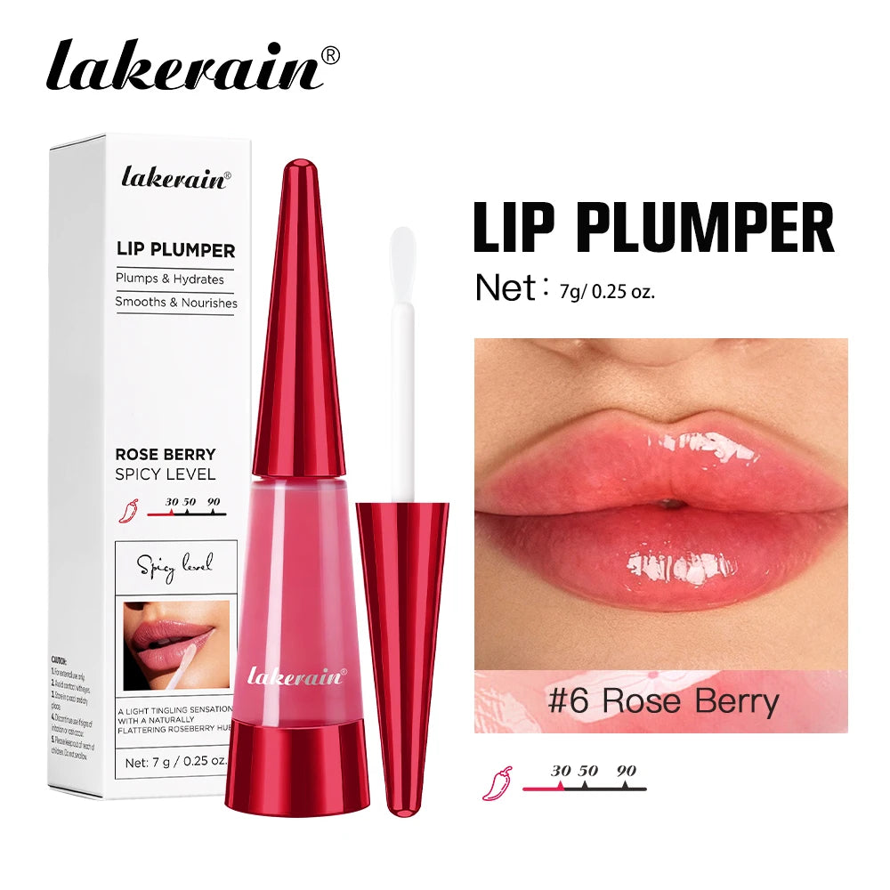 Framboesa rosa Cor Gloss Labial Lip Plumper Hidratante com Efeito Volume