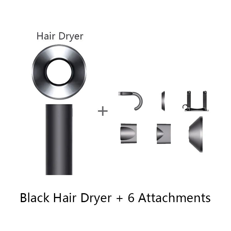 Preto 6 acessórios Cor Secador de Cabelo Íon 5 em 1 com Difusor Profissional