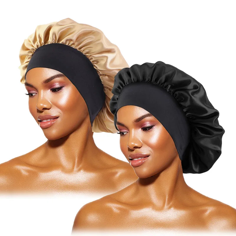 ouro escuro Cor Touca De Cetim Larga Para Dormir E Proteger O Cabelo