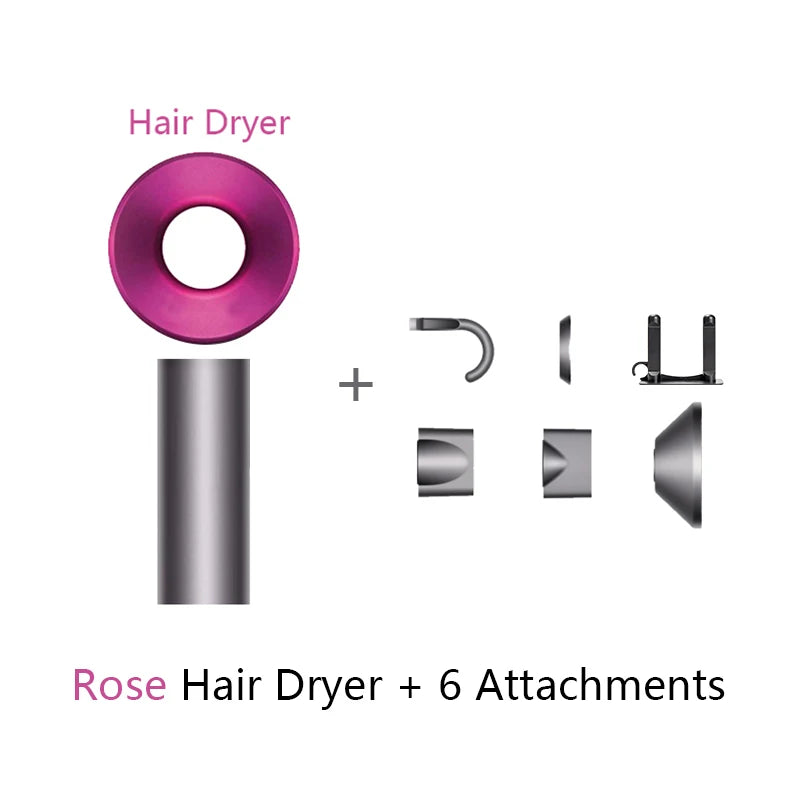 Rosa 6 acessórios Cor Secador de Cabelo Íon 5 em 1 com Difusor Profissional
