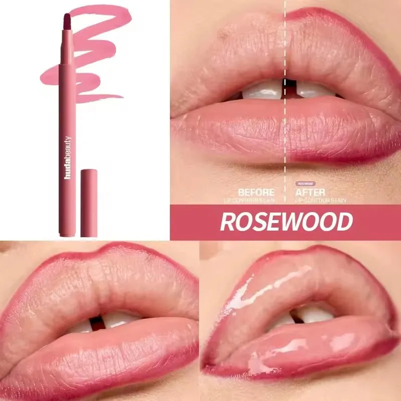 Madeira de Roseira Cor Lápis Delineador Labial Matte à Prova D’Água