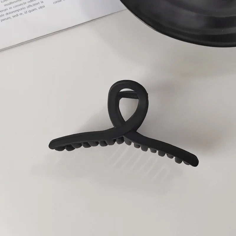 1 Cor Gancho Cabelo Geométrico Feminino em Plástico Preto
