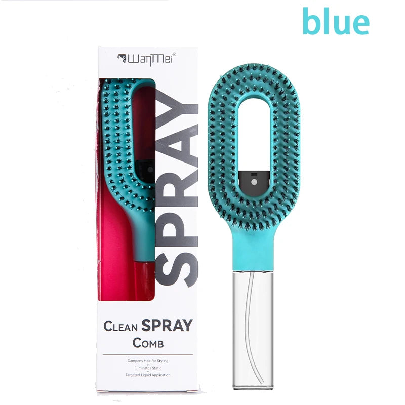 Verde Cor Escova Pente com Spray de Água 2 em 1 para Desembaraçar