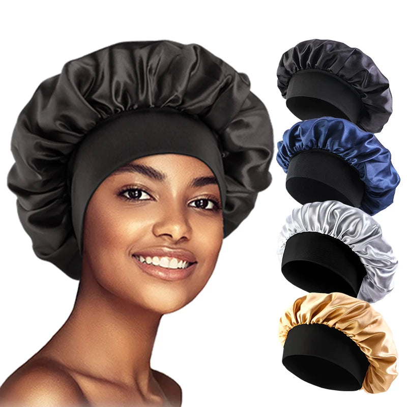 Touca De Cetim Larga Para Dormir E Proteger O Cabelo