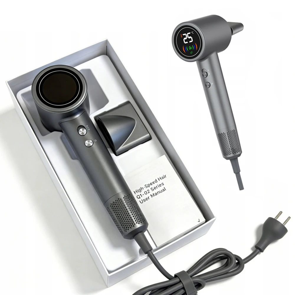 Secador De Cabelo Íon Negativo 1500W Com Ecrã LCD