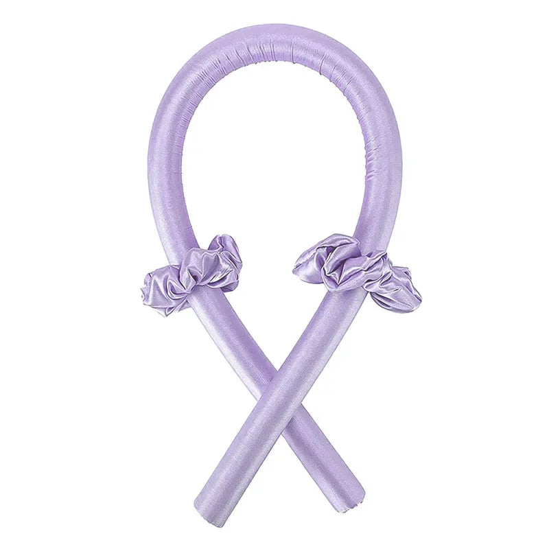 Roxo sem clipe Cor Modelador de Caracóis Sem Calor com Faixa de Espuma