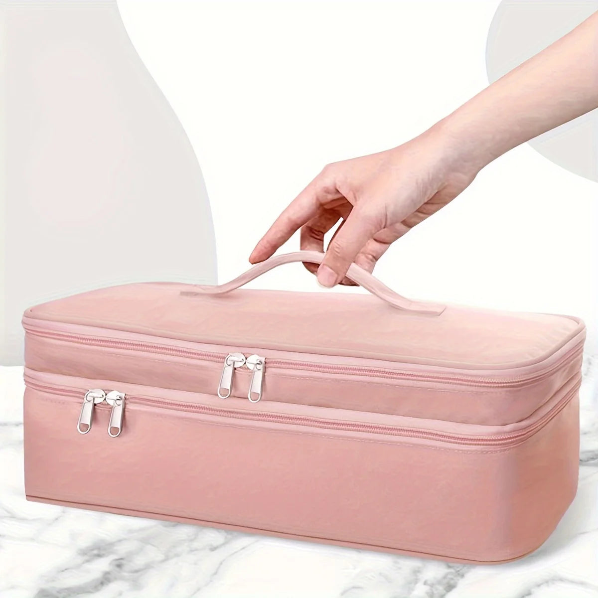 Rosa Cor Bolsa de Armazenamento para Secador e Modelador de Cabelo