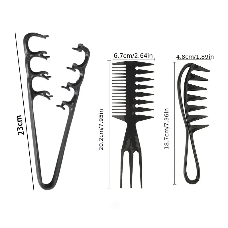 Conjunto de Pentes de Volume com Dentes Largos para Penteados