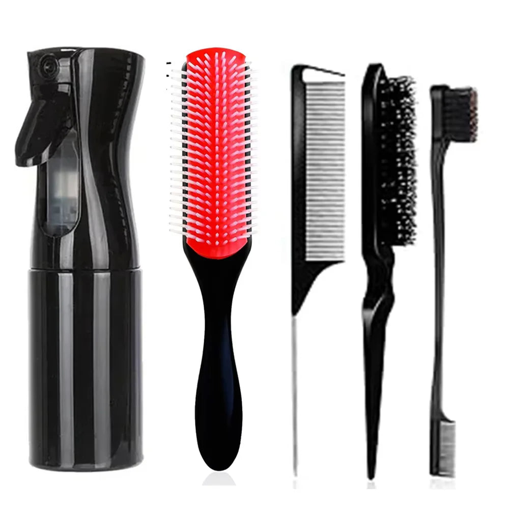 5 un. -- pente preto Cor Conjunto 11 Peças Escovas e Pentes de Cabelo Profissional