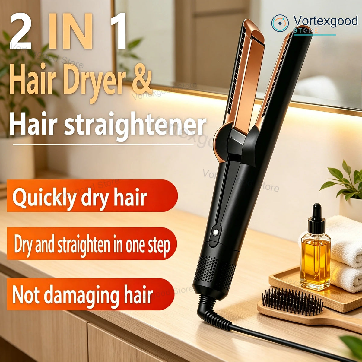 Alisador de Cabelo Cerâmico Profissional com Temperatura Ajustável
