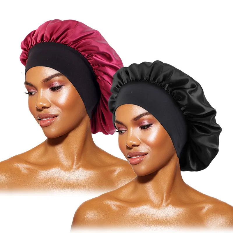 BK WN Cor Touca De Cetim Larga Para Dormir E Proteger O Cabelo