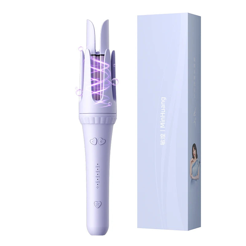 ROXO Cor Ferro de Ondular Automático 32 mm Íon Negativo