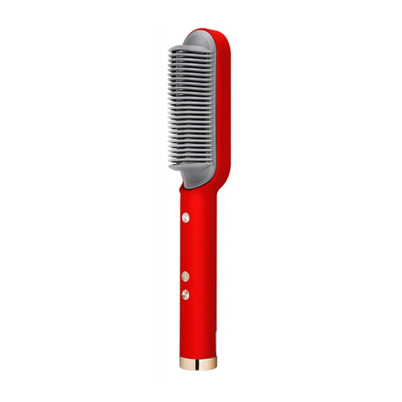 Vermelho Cor Escova Alisadora Elétrica Cerâmica de Aquecimento Rápido