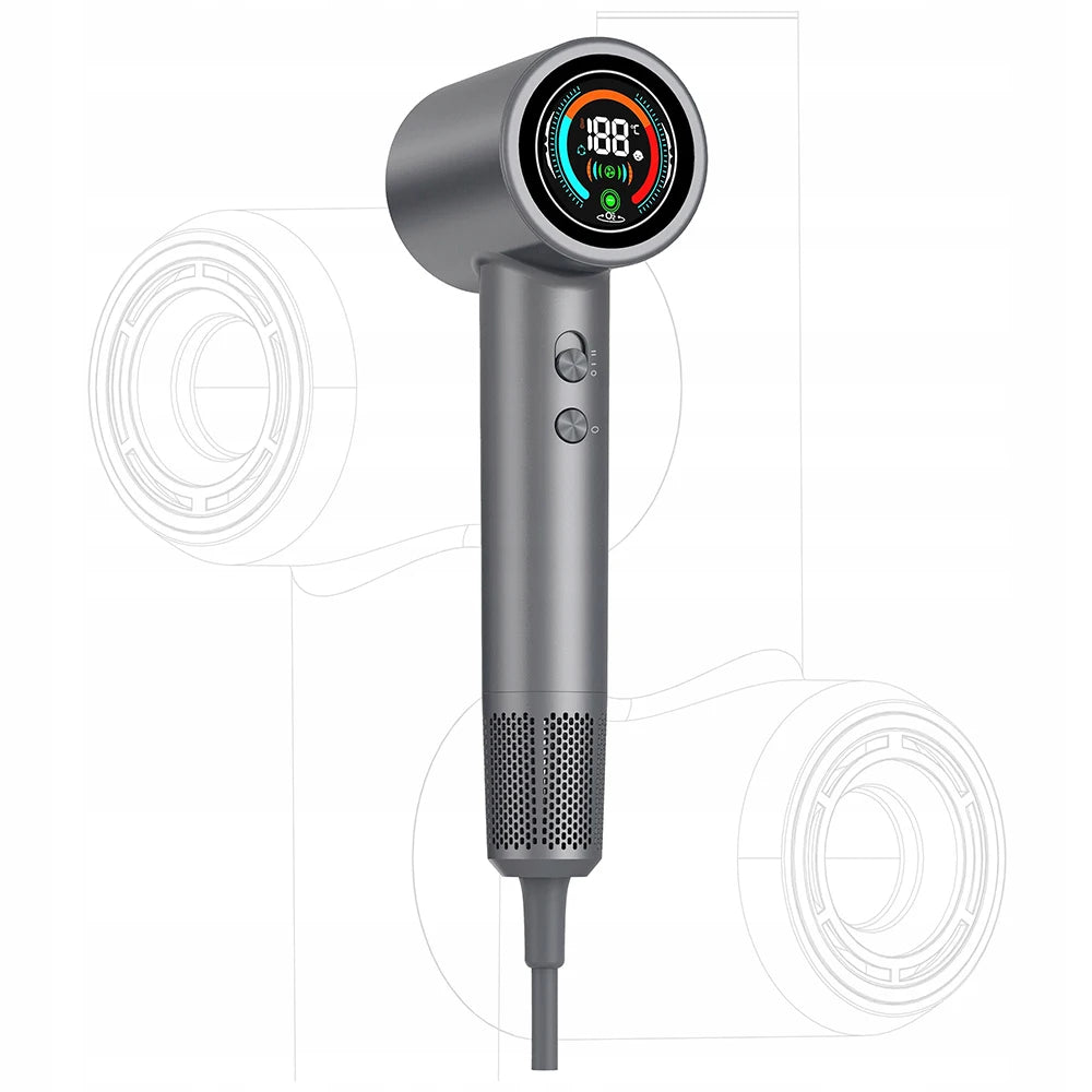 Secador De Cabelo Íon Negativo 1500W Com Ecrã LCD