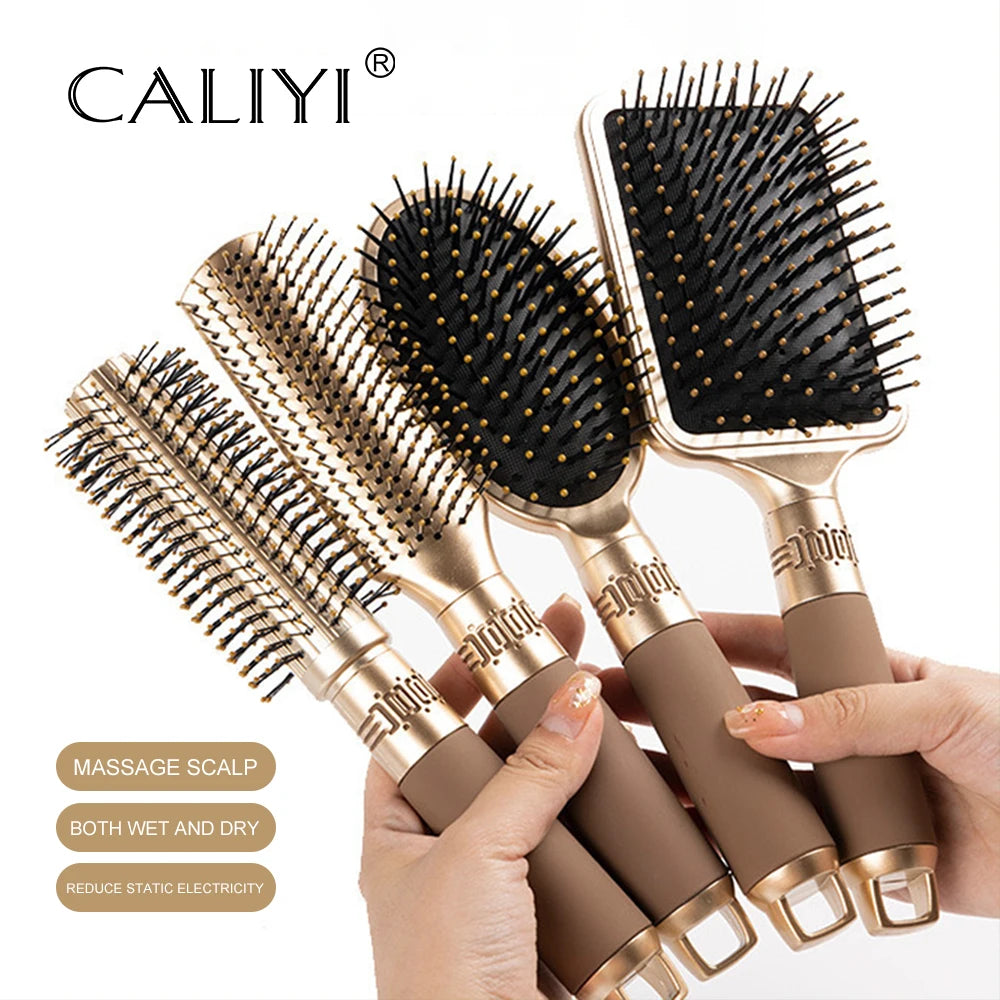 Escova Massageadora de Cabelo com Almofada de Ar Antiestática
