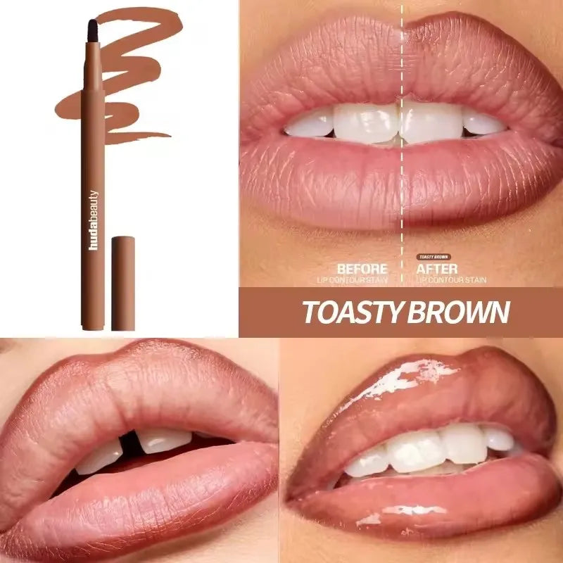 Marrom Torrado Cor Lápis Delineador Labial Matte à Prova D’Água