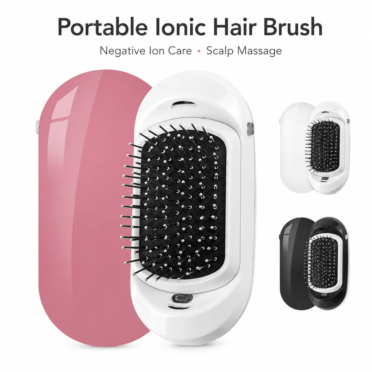 Escova De Cabelo Iónica Eléctrica Portátil Antifrizz