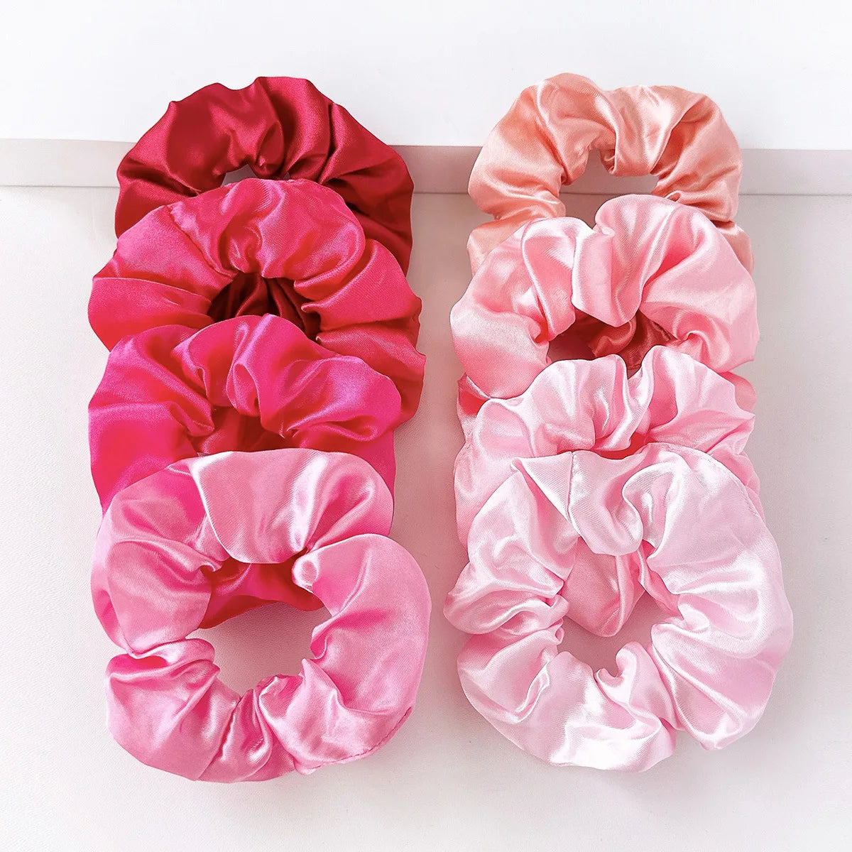 Conjunto de Scrunchies de Seda Coloridos para Cabelo
