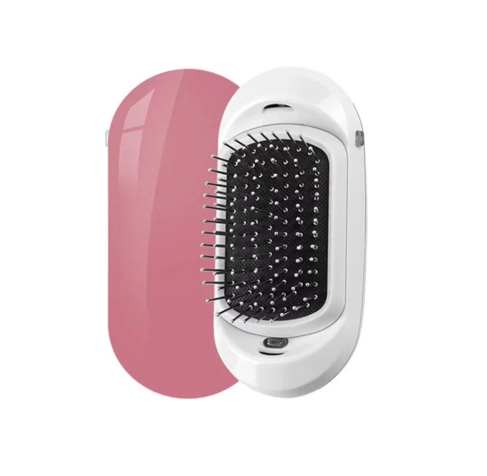rosa Cor Escova De Cabelo Iónica Eléctrica Portátil Antifrizz