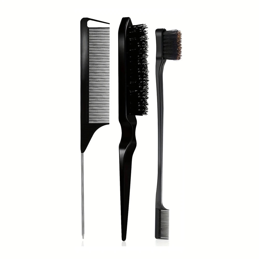 3 un. - shuzi preta Cor Conjunto 11 Peças Escovas e Pentes de Cabelo Profissional