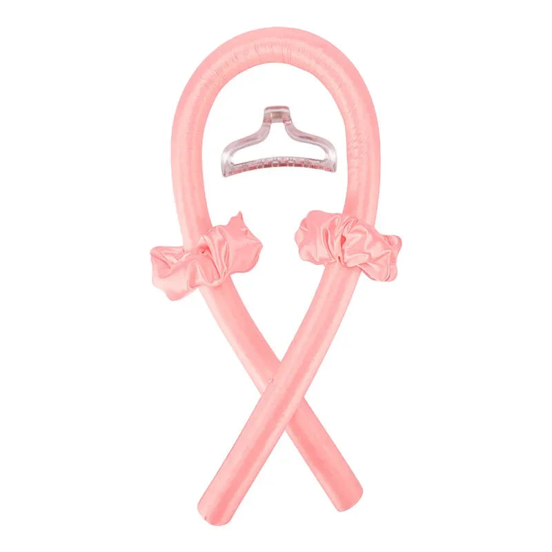 Flamingo com clipe Cor Modelador de Caracóis Sem Calor com Faixa de Espuma